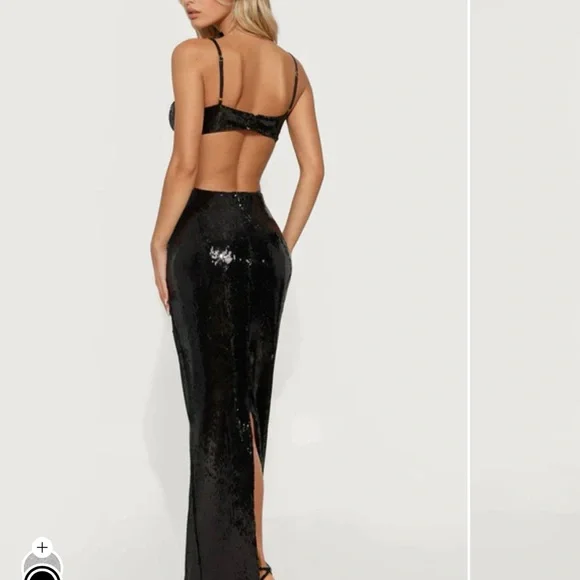 Black Sequin Gown - Picture 4 of 5